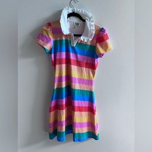 Striped Rainbow Collared Wednesday Addams Dress